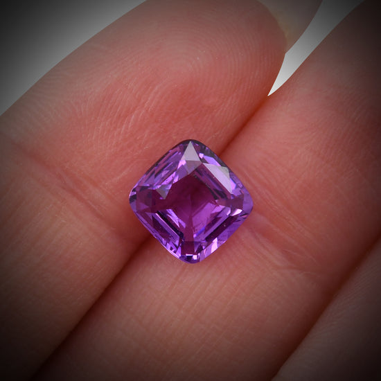 3.07 Carat Purple MADAGASCAR Cushion Sapphire CD
