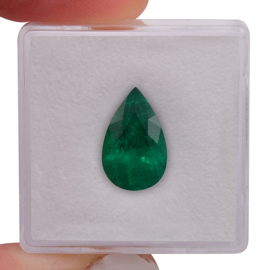 2.75 Carat Green COLOMBIAN Pear Muzo Emerald CD