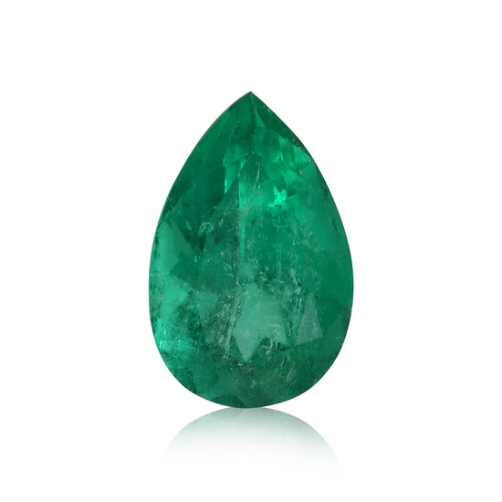 6,93 Karat Grüner KOLUMBIANISCHER Birnen-Smaragd CD
