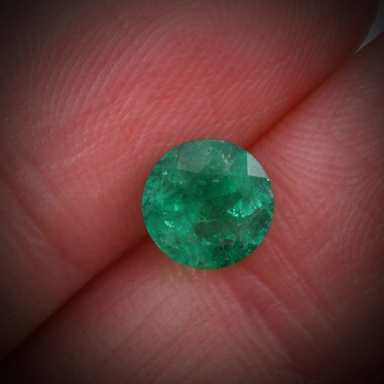 1.04 Carat Green COLOMBIAN Round Muzo Emerald MUZO
