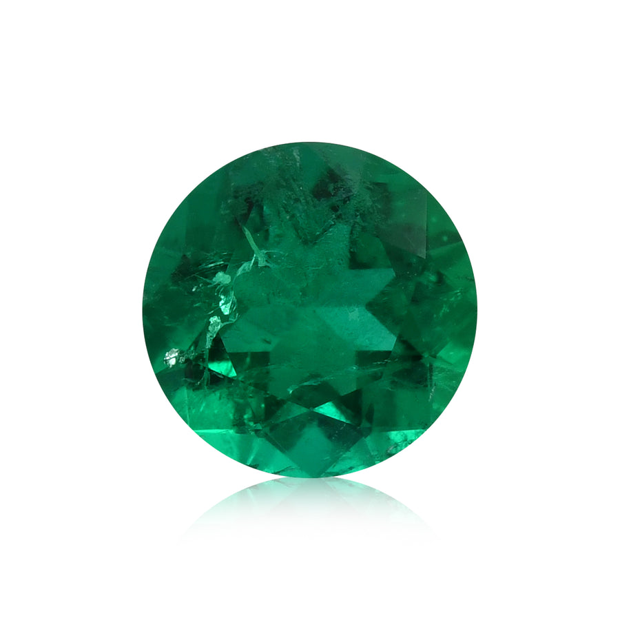1.26 Carat Green COLOMBIAN Round Emerald CD & MUZO