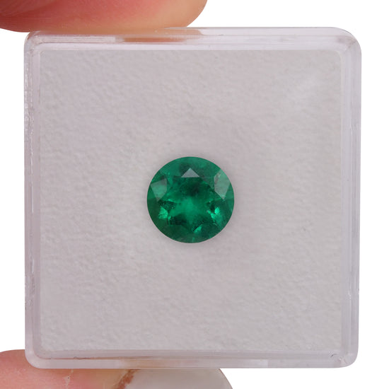 1.26 Carat Green COLOMBIAN Round Muzo Emerald CD