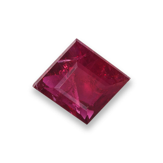 3,35 Karat Roter MOZAMBIQUE Rechteckiger Rubin GRS Unbehandelt