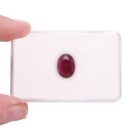 5,87 Karat roter, ovaler Mosambik-Rubin, GRS unbehandelt