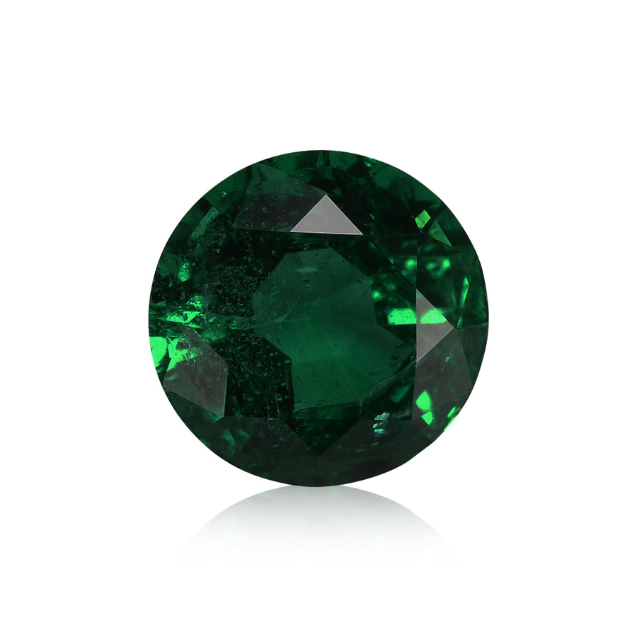 2.81 Carat Green  Round Emerald