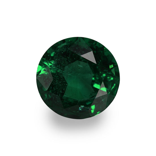 2,81 Karat grüner runder Smaragd