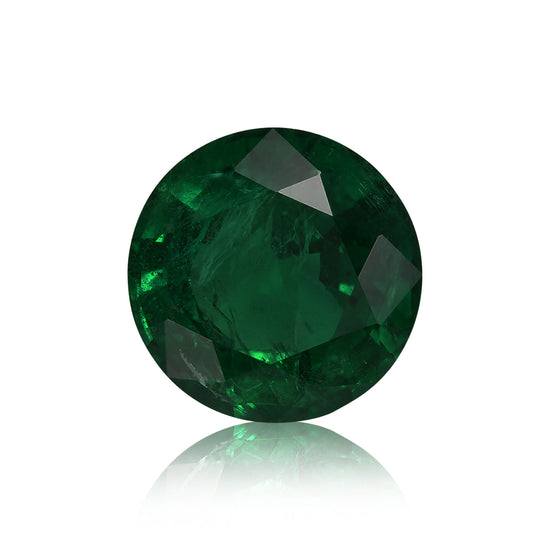 3,18 Karat grüner runder Smaragd