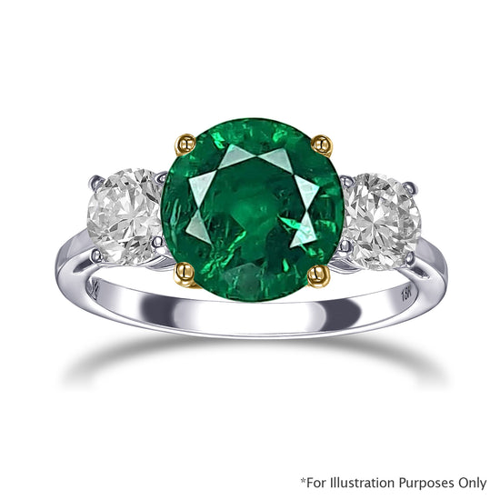 3,18 Karat grüner runder Smaragd