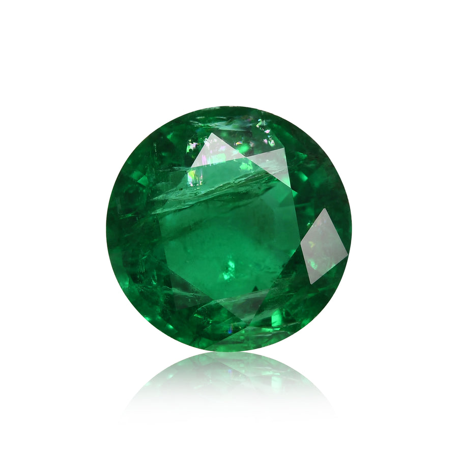 Smeraldo rotondo verde da 3,26 carati