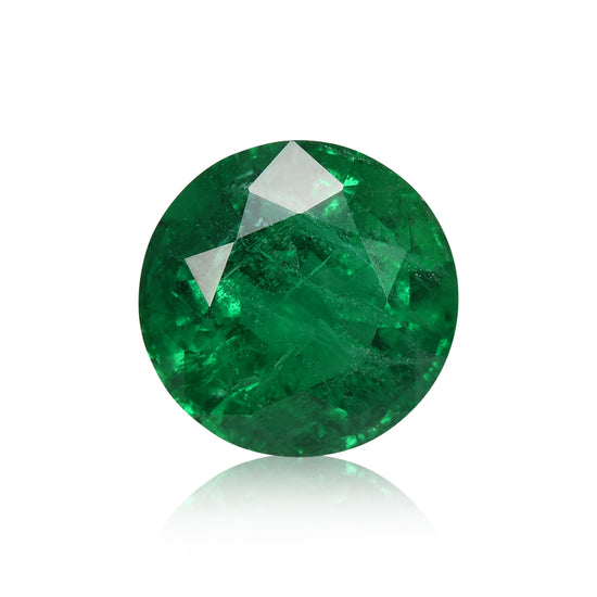4,22 Karat grüner runder Smaragd