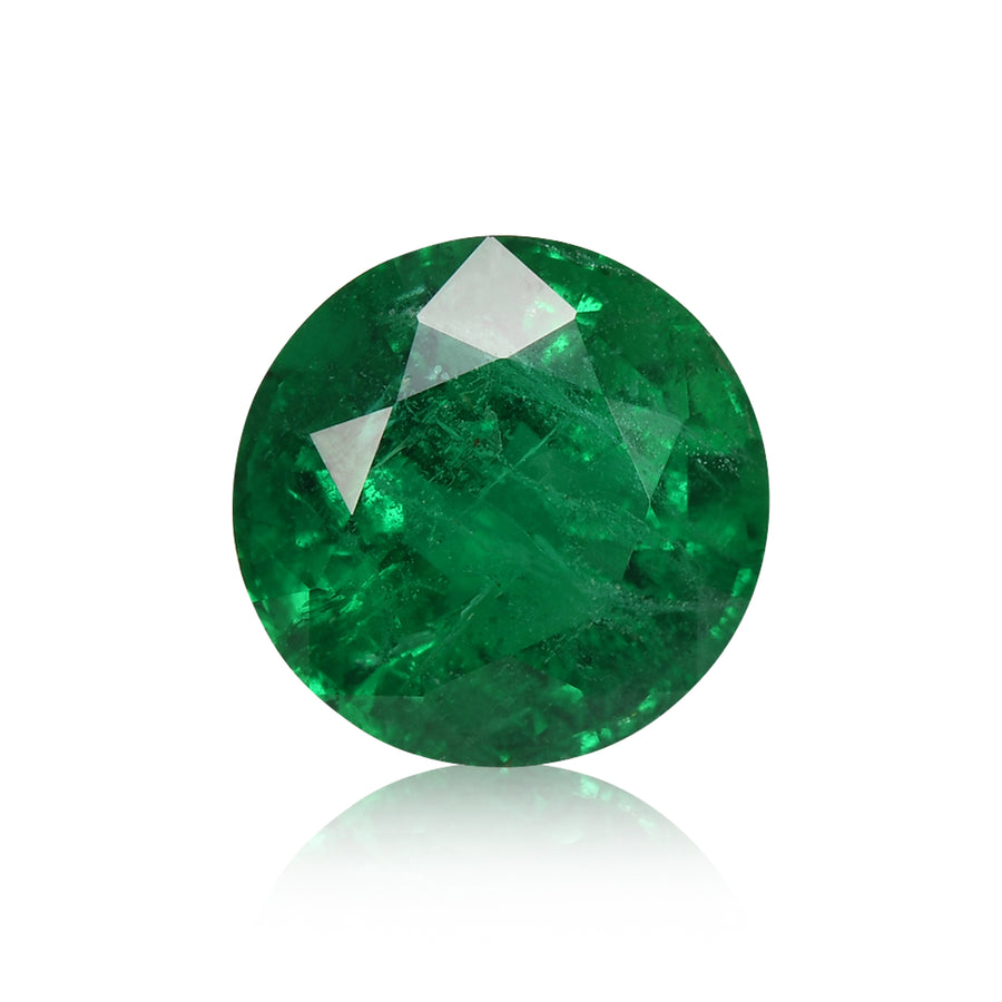 4.22 Carat Green Round Emerald