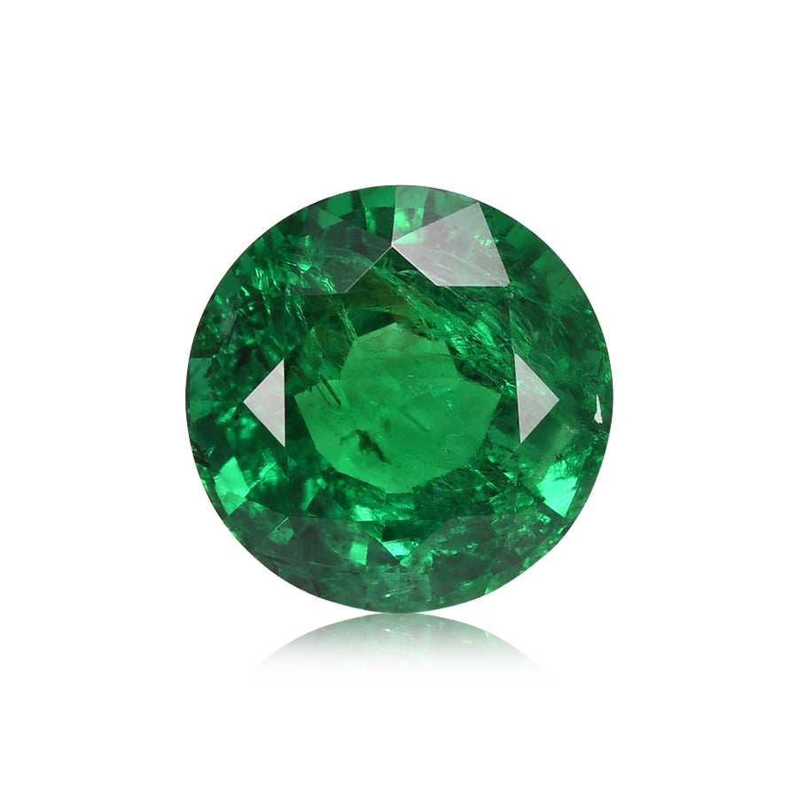4.69 Carat Green  Round Emerald