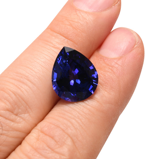 11.57 Carat Blue TANZANIAN Pear Tanzanite GWLAB