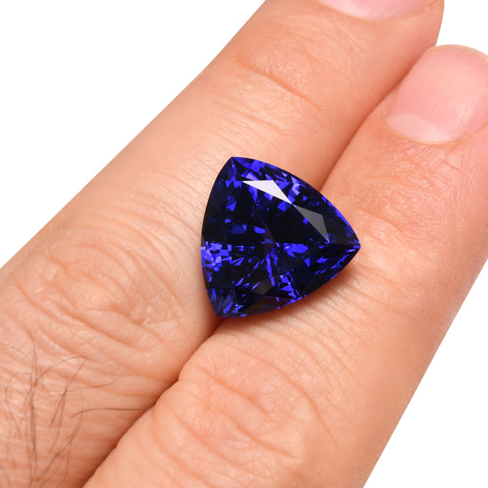 13.31 Carat Blue TANZANIAN Trilliant Tanzanite GWLAB