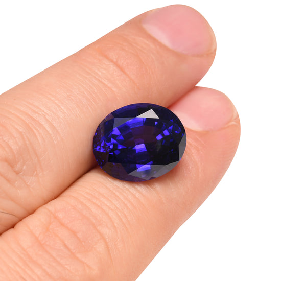 13.66 Carat Blue TANZANIAN Oval Tanzanite GWLAB