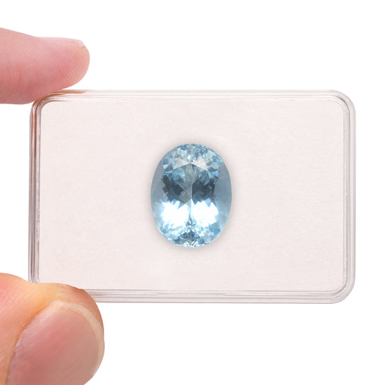 14.07 Carat Blue MADAGASCAR Oval Aquamarine GWLAB
