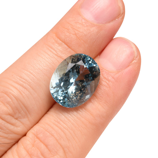 14.07 Carat Blue MADAGASCAR Oval Aquamarine GWLAB