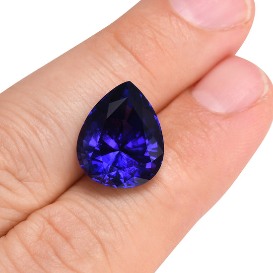 14.66 Carat Blue TANZANIAN Pear Tanzanite GWLAB