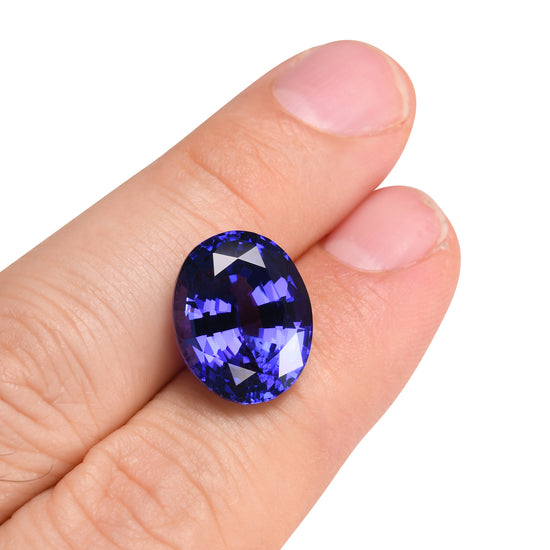 15.27 Carat Blue TANZANIAN Oval Tanzanite GWLAB