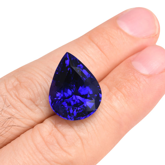 24.22 Carat Blue TANZANIAN Pear Tanzanite GWLAB