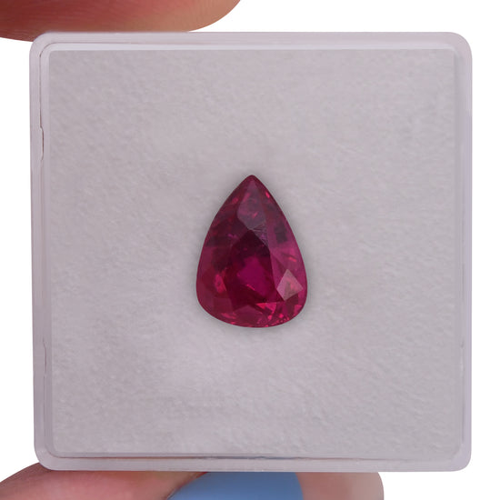 2.93 Carat Red BURMESE Pear Ruby AGL