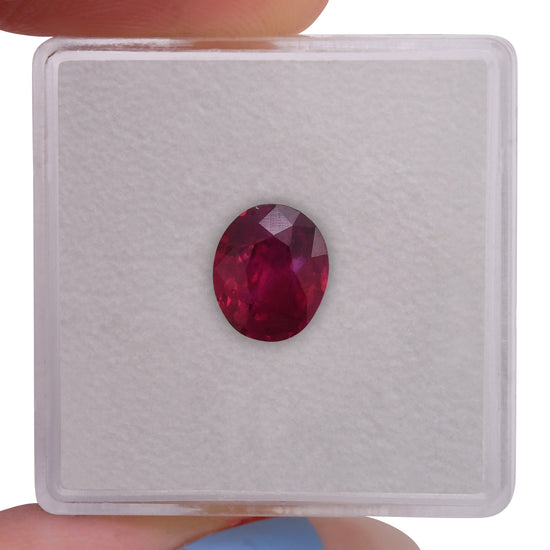 2.08 Carat Red BURMESE Oval Ruby GUBELIN
