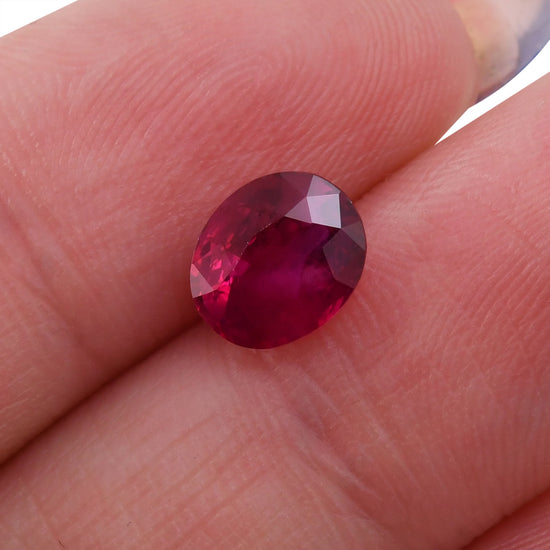 2.08 Carat Red BURMESE Oval Ruby GUBELIN