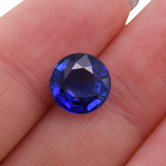 3.52 Carat Blue BURMESE Round Sapphire AGL