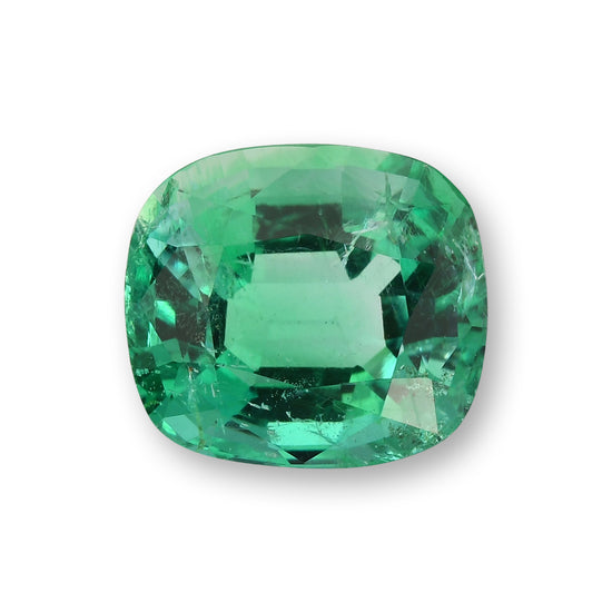 3.86 Carat Green ZAMBIAN Cushion Emerald