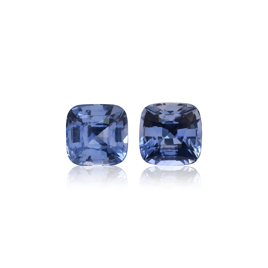 4.83 Carat Blue Cushion Sapphires CD