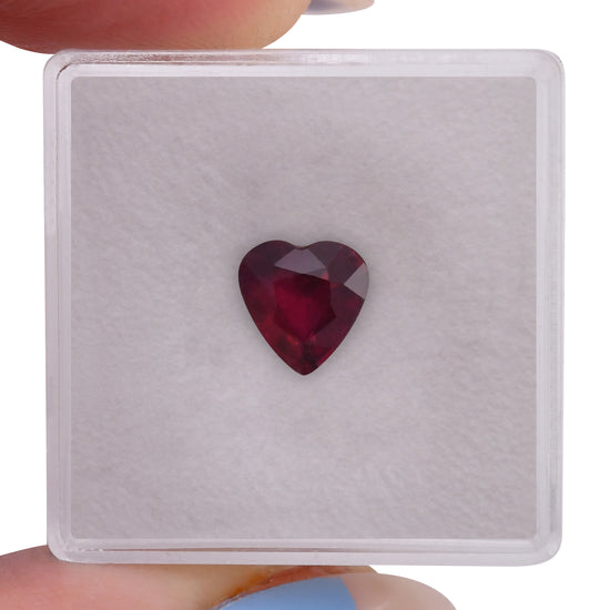 1.52 Carat Red SRI LANKAN Heart Ruby GRS