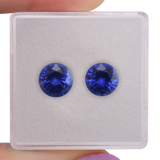 Zaffiro rotondo blu dello SRI LANKA da 3,11 carati