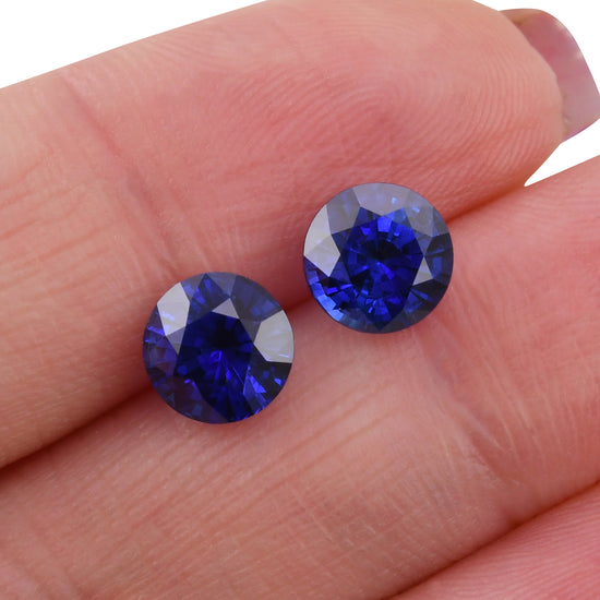 Zaffiro rotondo blu dello SRI LANKA di 3,89 carati