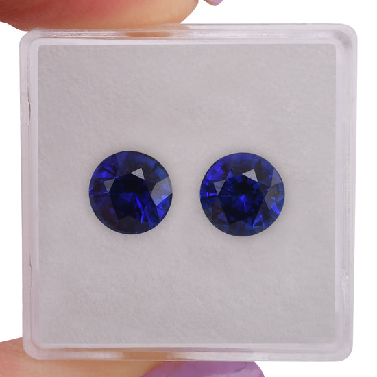 Zaffiro rotondo blu dello SRI LANKA di 3,89 carati