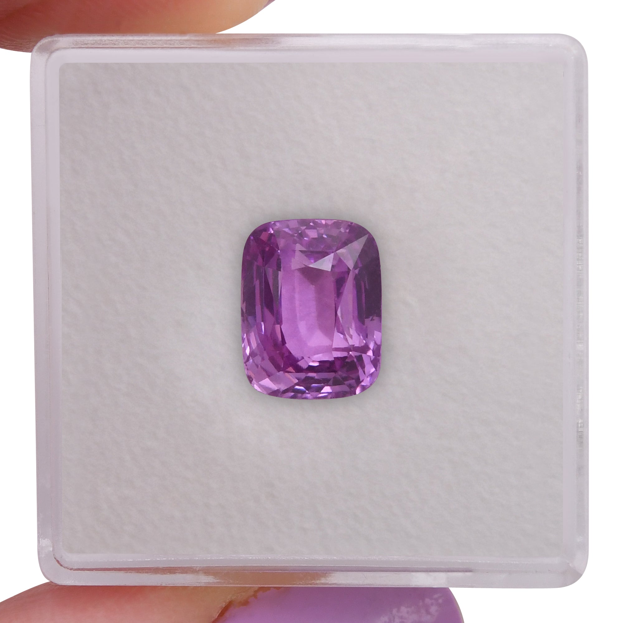 4.09 Carat Pink SRI LANKAN Cushion Sapphire CD | LEIBISH