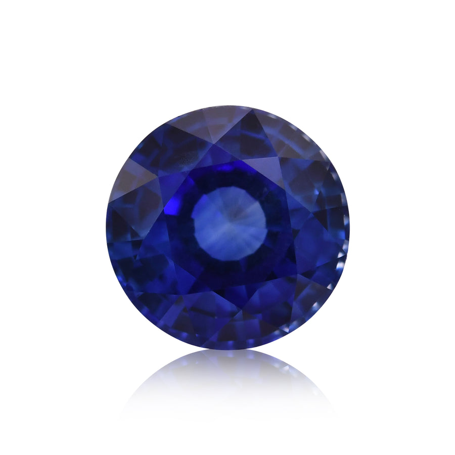 Zaffiro rotondo blu singalese da 1,59 carati