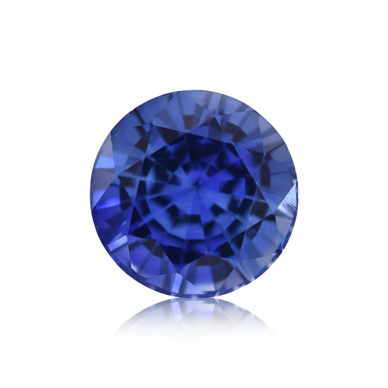 Zaffiro rotondo blu singalese da 1,67 carati