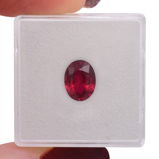 1.98 Carat Red BURMESE Oval Ruby GRS