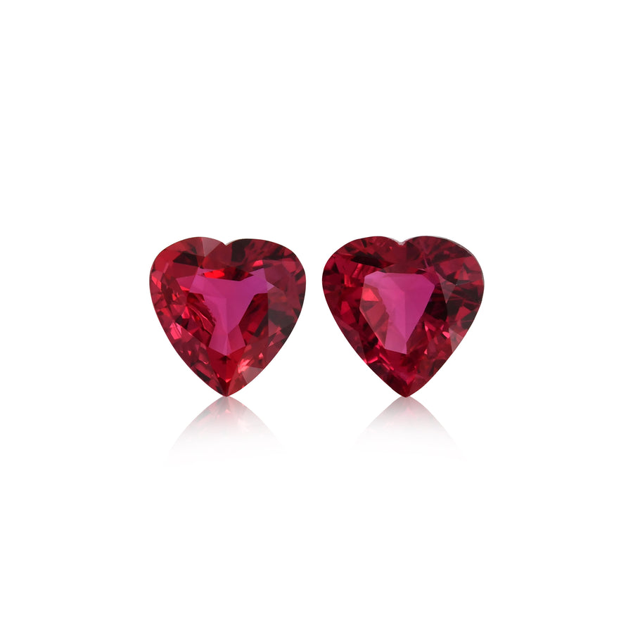 1.50 Carat Red MOZAMBIQUE Heart Rubies