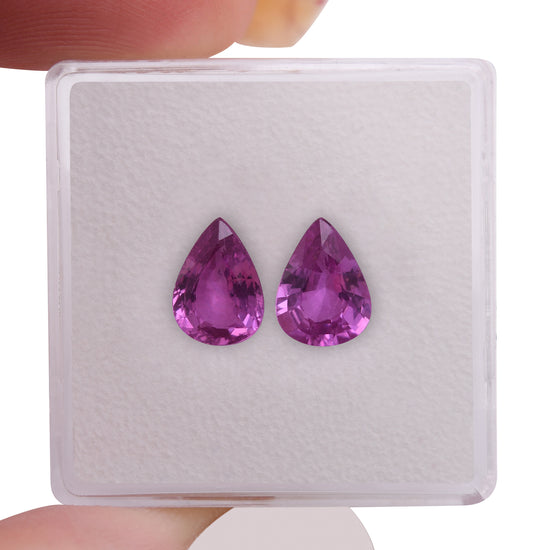 Zaffiro rosa del MADAGASCAR a goccia da 2,28 carati