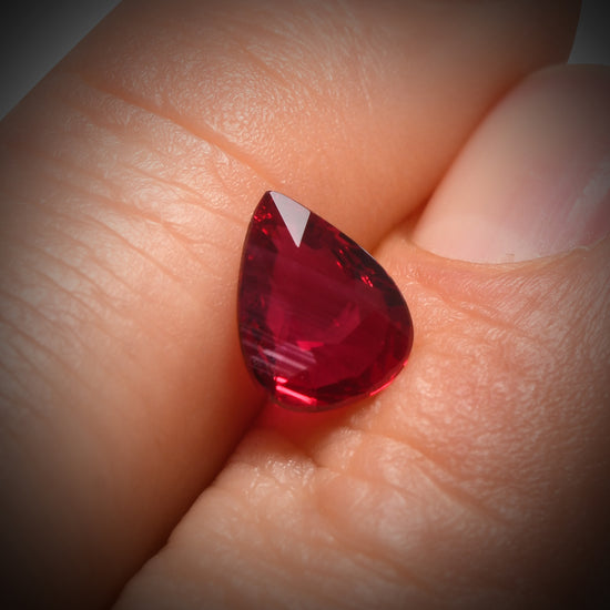 2.01 Carat Red MOZAMBIQUE Pear Ruby GRS