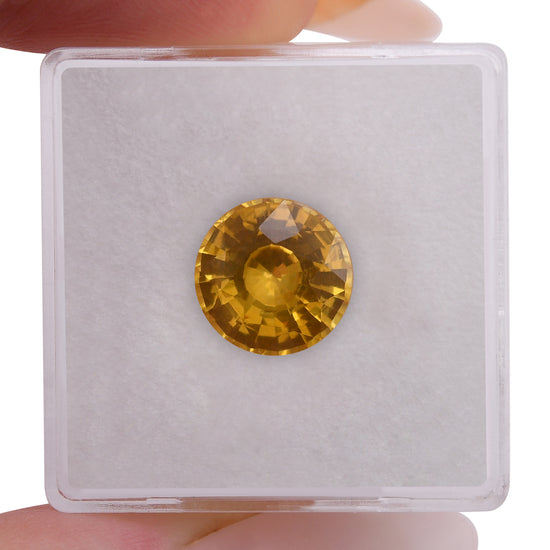 3.78 Carat Yellow SRI LANKAN Round Sapphire CD