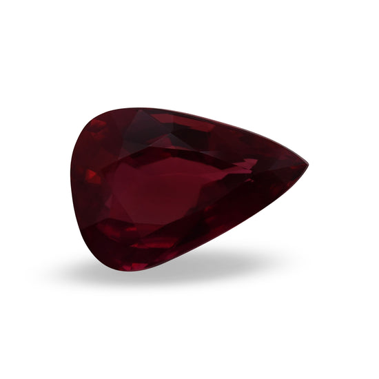 4.10 Carat Red MOZAMBIQUE Pear Ruby GRS No Heat