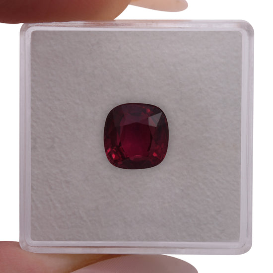 3.00 Carat Red MOZAMBIQUE Cushion Ruby CD No Heat