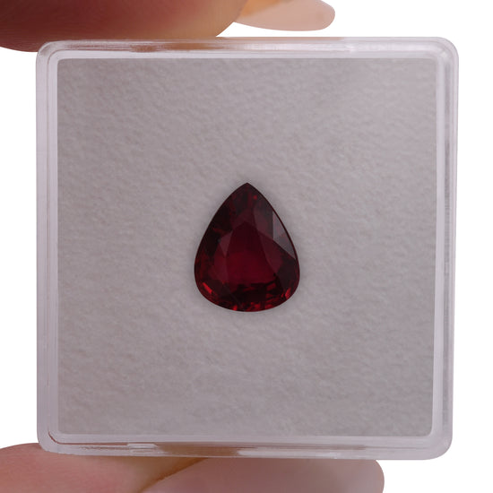 2.01 Carat Red MOZAMBIQUE Pear Ruby GRS