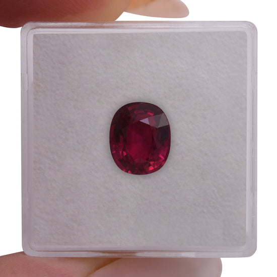 2.60 Carat Red MOZAMBIQUE Cushion Ruby GRS