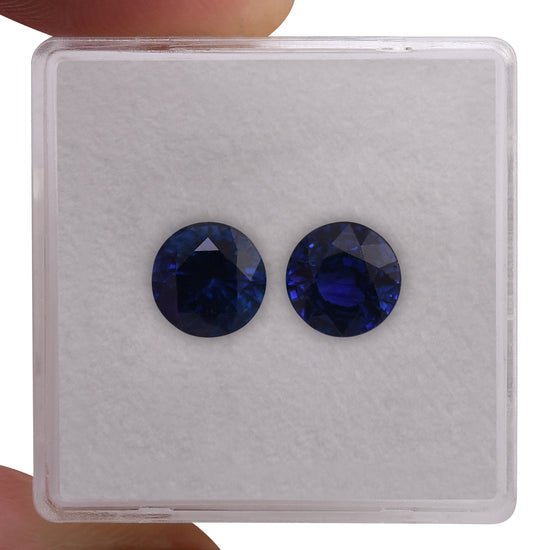 Zaffiro rotondo blu dello SRI LANKA da 3,23 carati