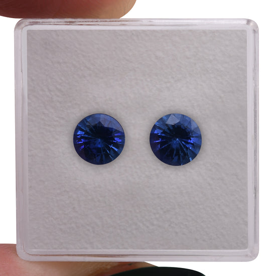 2,01 Karat blauer runder SRI LANKA Saphir