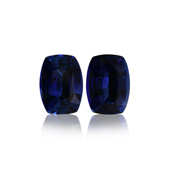 3.21 Carat Blue SRI LANKAN Cushion Sapphires Pair