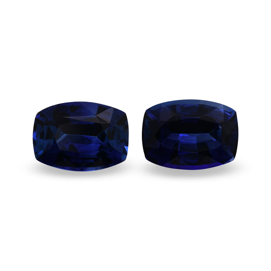 3.21 Carat Blue SRI LANKAN Cushion Sapphires Pair